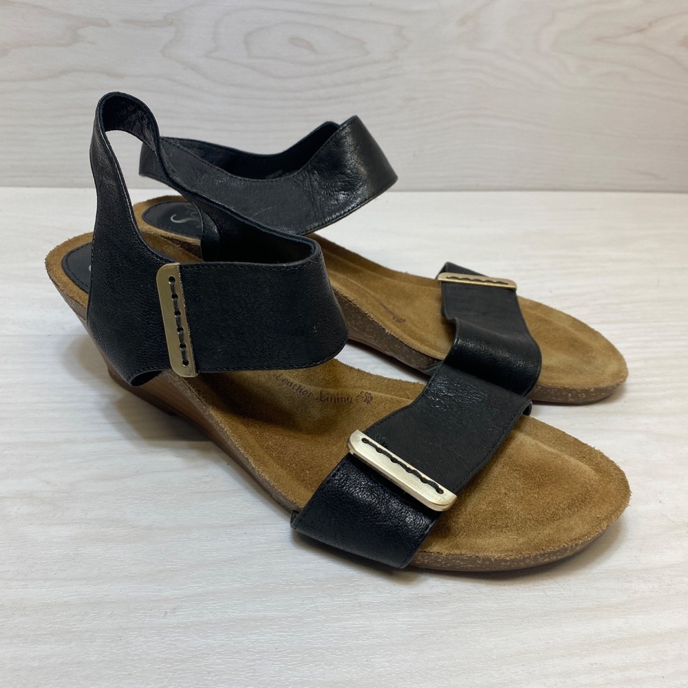 Sofft Women's Verdi Black Wedge Sandals Size 9M